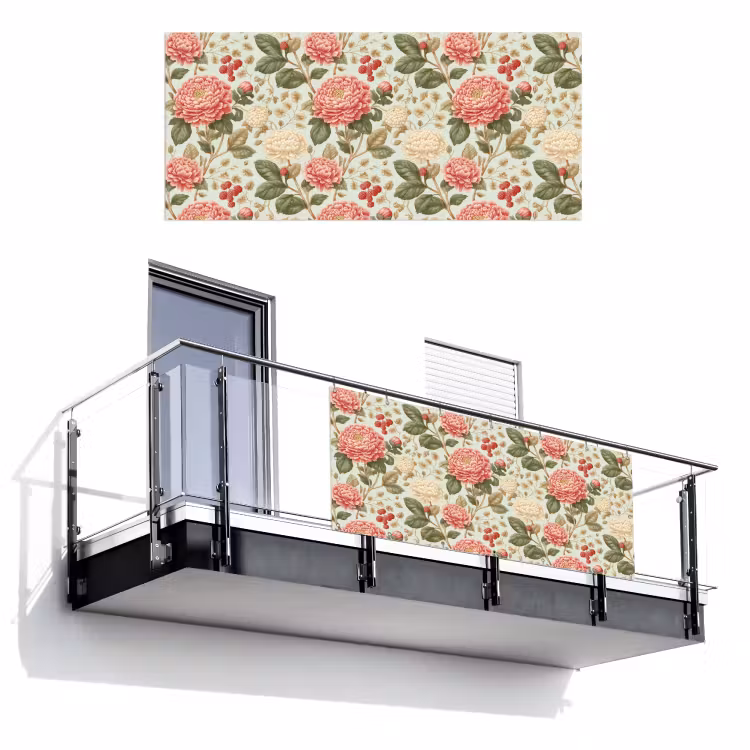 Klassiek - Botanisch - Veelkleurig Balkonbeschermer Duitsland klein 596 -3d