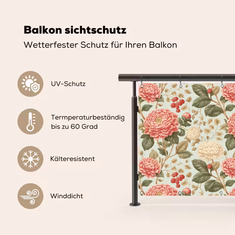 Klassiek - Botanisch - Veelkleurig Balkonbeschermer Duitsland klein 596 -specs