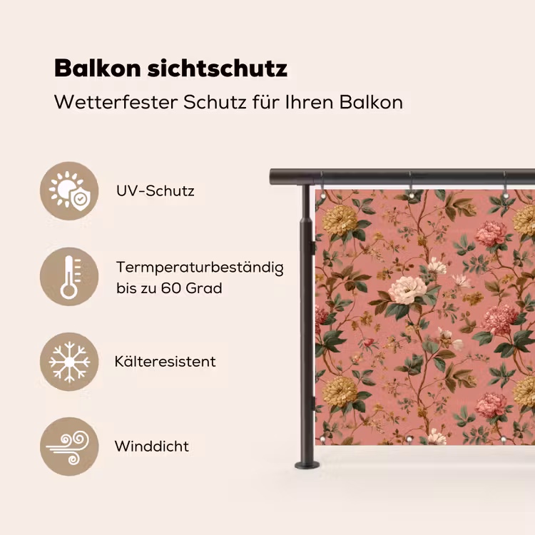 Klassiek - Botanisch - Roze Balkonbeschermer Duitsland klein 596 -specs