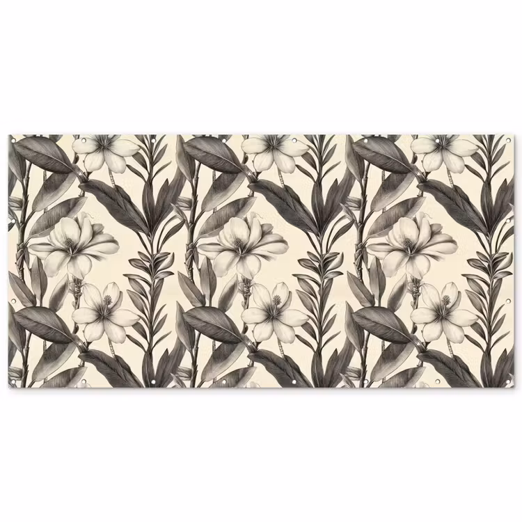 Klassiek - Botanisch - Zwart - Beige Balkonbeschermer Duitsland klein 596 -zz_3d