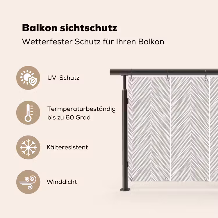 Klassiek - Visgraat - Grijs Balkonbeschermer Duitsland klein 596 -specs
