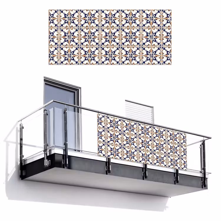 Klassiek - Patroon - Kleurrijk Balkonbeschermer Duitsland klein 596 -3d
