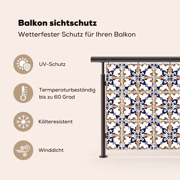 Klassiek - Patroon - Kleurrijk Balkonbeschermer Duitsland klein 596 -specs