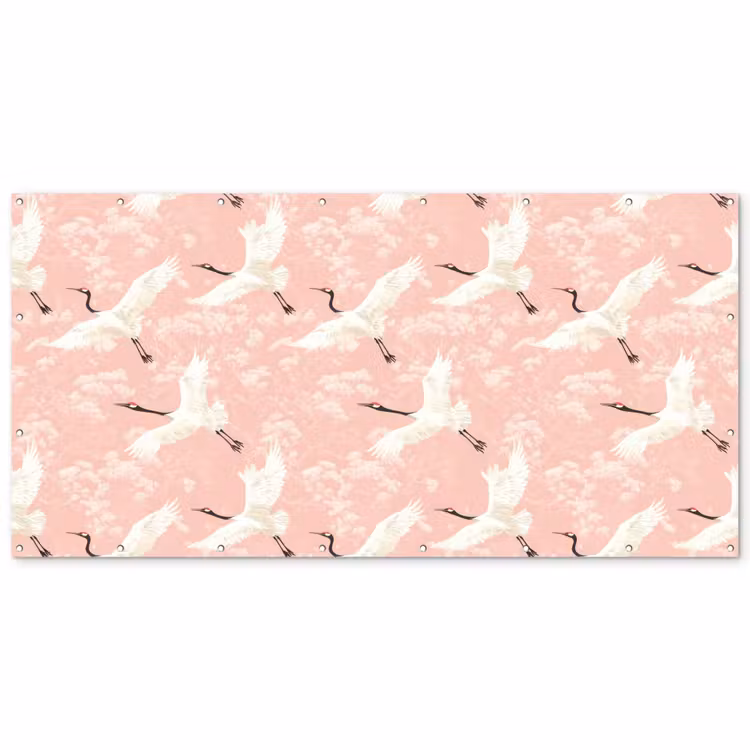 Kraanvogels - Bloesem - Roze Balkonbeschermer Duitsland klein 596 -zz_3d