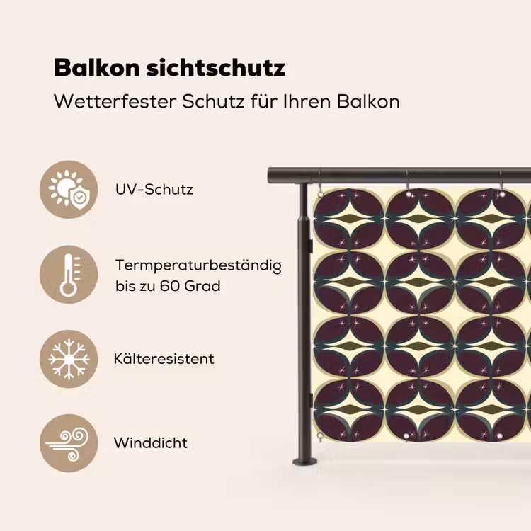 Cirkel - Retro - Kleurrijk Balkonbeschermer Duitsland klein 596 -specs