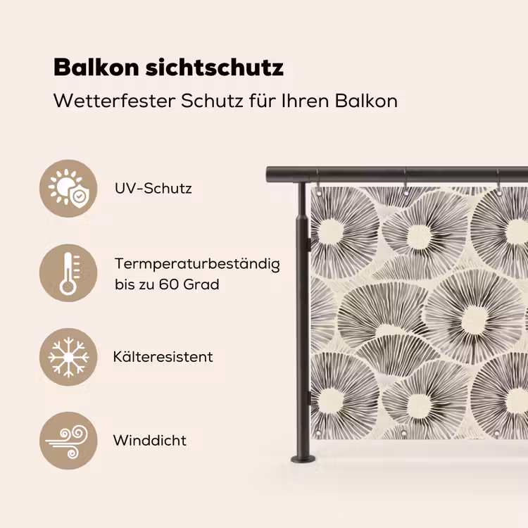 Cirkels - Patroon - Zwart Balkonbeschermer Duitsland klein 596 -specs
