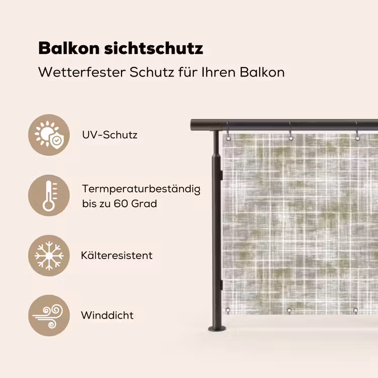 Linnen - Patroon - Groen Balkonbeschermer Duitsland klein 596 -specs