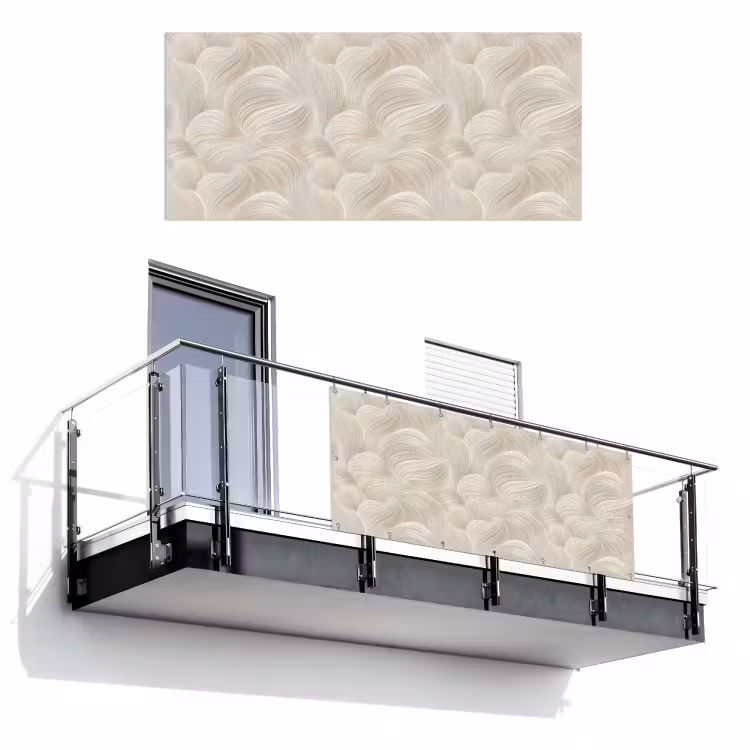 Lijnen - Waaier - Beige Balkonbeschermer Duitsland klein 596 -3d