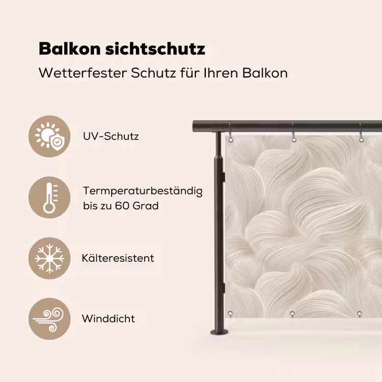 Lijnen - Waaier - Beige Balkonbeschermer Duitsland klein 596 -specs