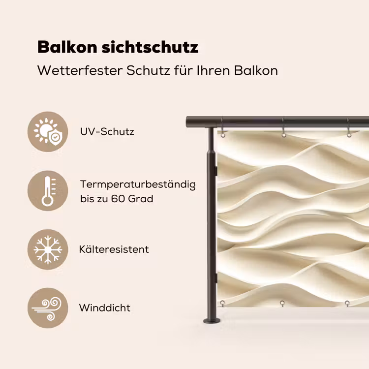 Lijnen - Golvend - Crème Balkonbeschermer Duitsland klein 596 -specs