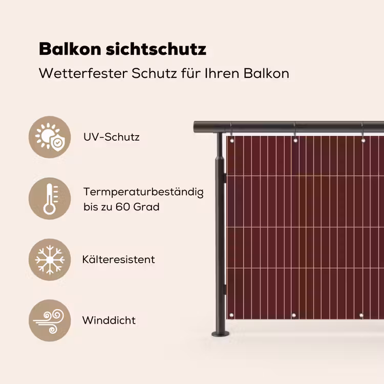 Lijnen - Patroon - Bordeaux Balkonbeschermer Duitsland klein 596 -specs