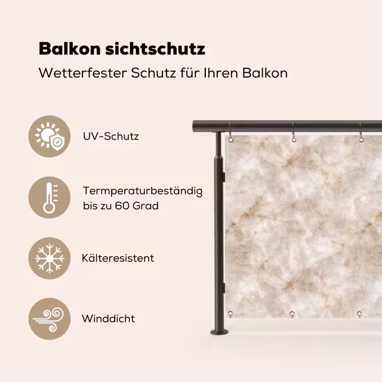 Marmer - Patroon - Klassiek Balkonbeschermer Duitsland klein 596 -specs