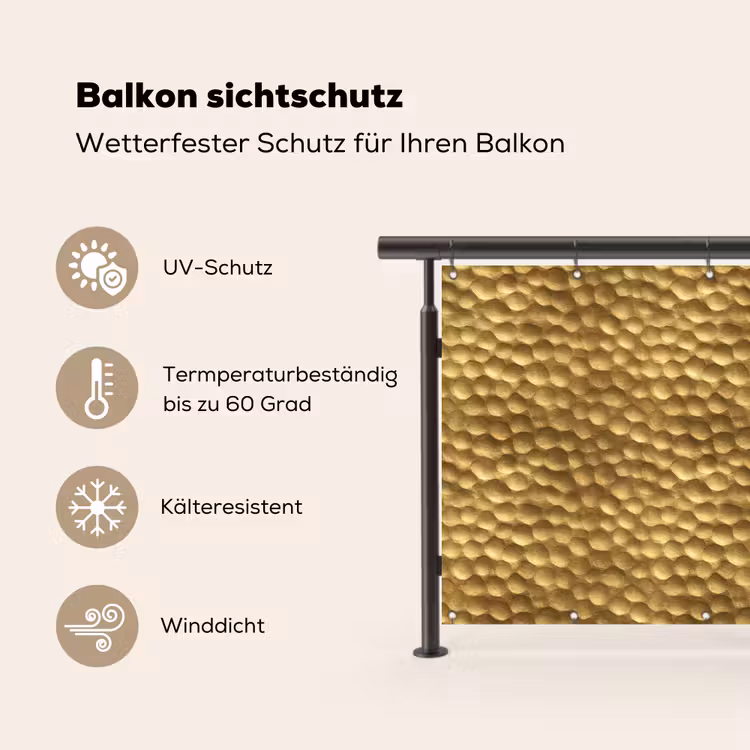 Metaal - Dynamisch - Goud Balkonbeschermer Duitsland klein 596 -specs
