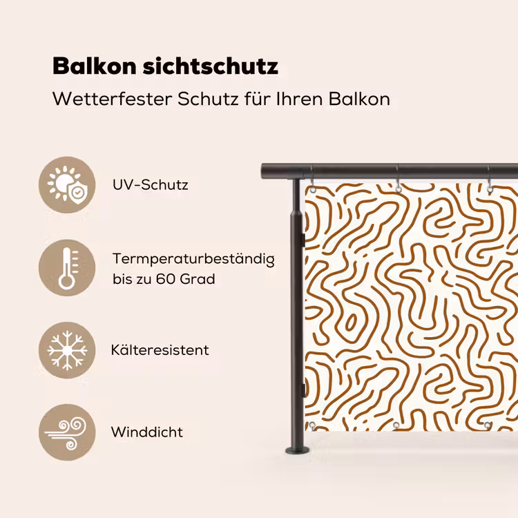 Minimalistisch - Patroon - Terracotta Balkonbeschermer Duitsland klein 596 -specs