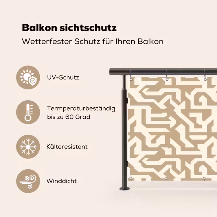 Modern - Abstract - Beige Balkonbeschermer Duitsland klein 596 -specs