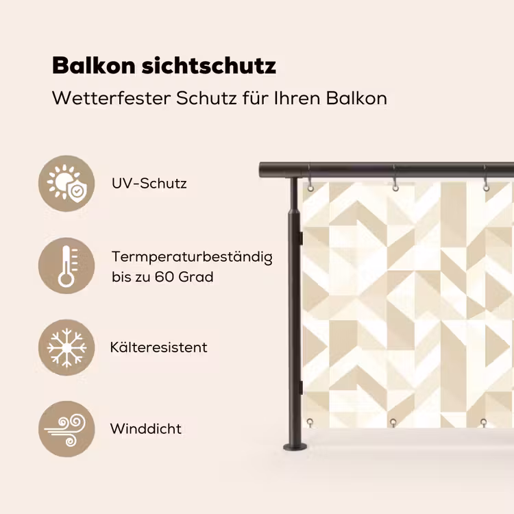 Modern - Abstract - Beige Balkonbeschermer Duitsland klein 596 -specs