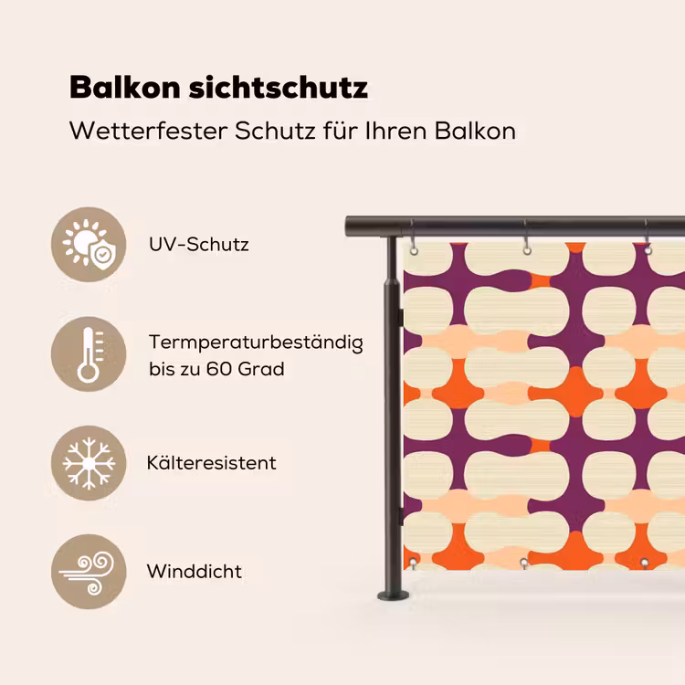 Modern - Patroon - Kleurrijk Balkonbeschermer Duitsland klein 596 -specs