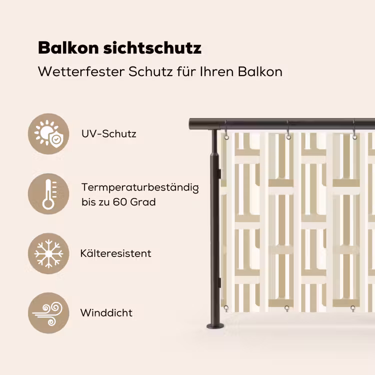 Modern - Geometrisch - Beige Balkonbeschermer Duitsland klein 596 -specs