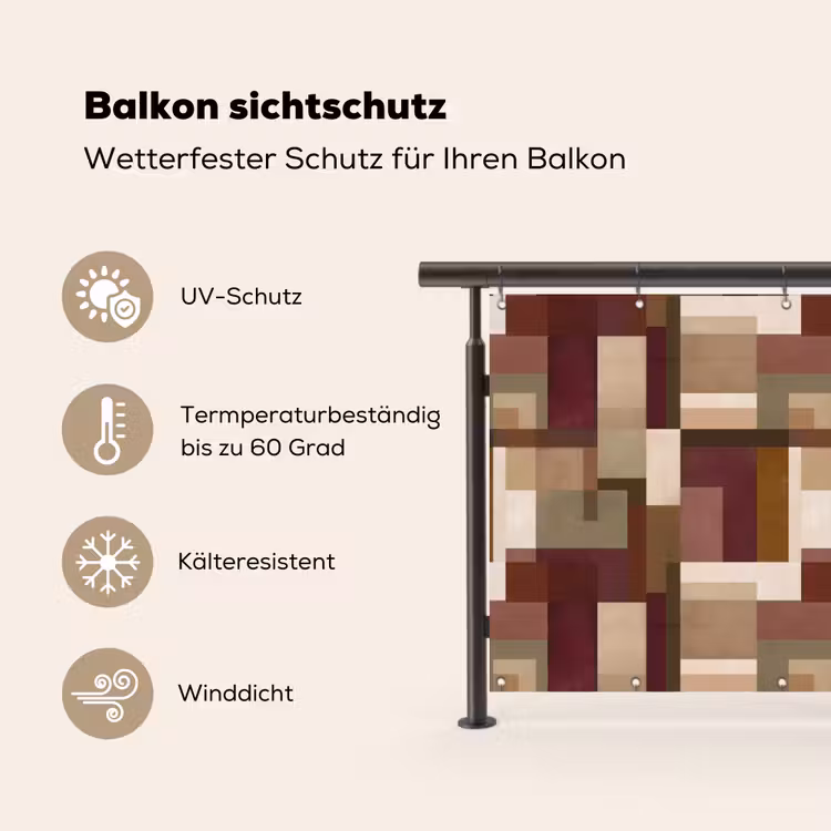 Modern - Geometrie - Kleurrijk Balkonbeschermer Duitsland klein 596 -specs
