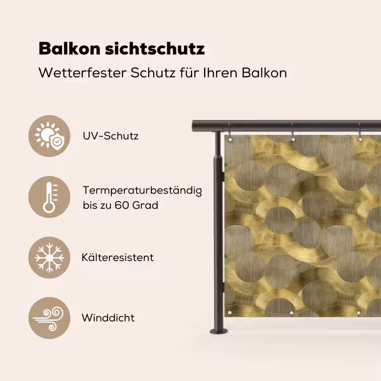 Modern - Geometrisch - Goud Balkonbeschermer Duitsland klein 596 -specs