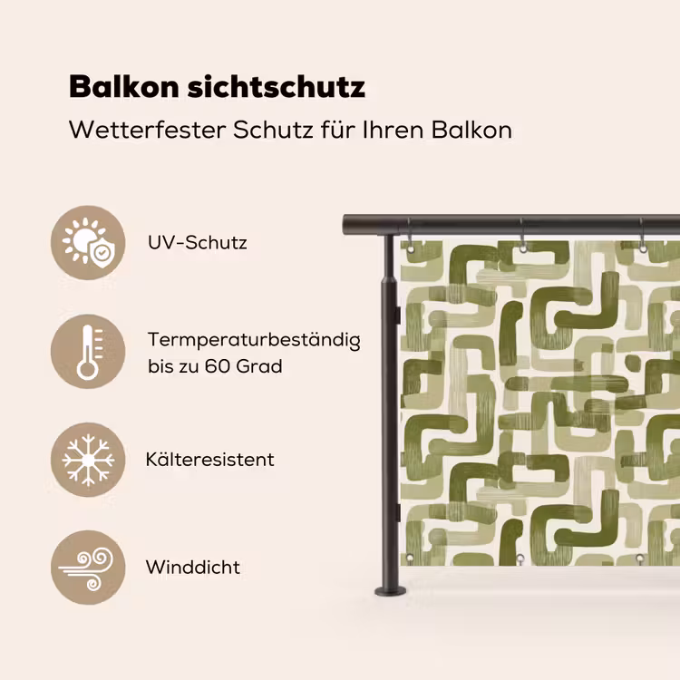 Modern - Grafisch - Groen Balkonbeschermer Duitsland klein 596 -specs