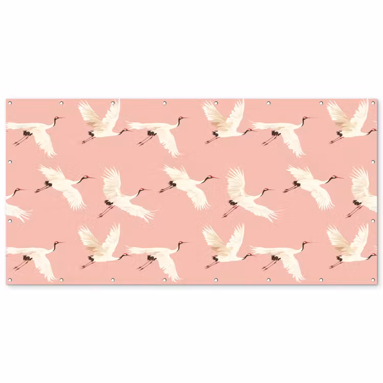 Modern - Kraanvogels - Roze Balkonbeschermer Duitsland klein 596 -zz_3d