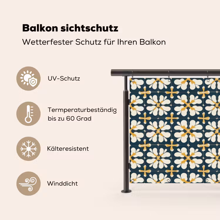 Motief - Tegel - Okergeel Balkonbeschermer Duitsland klein 596 -specs