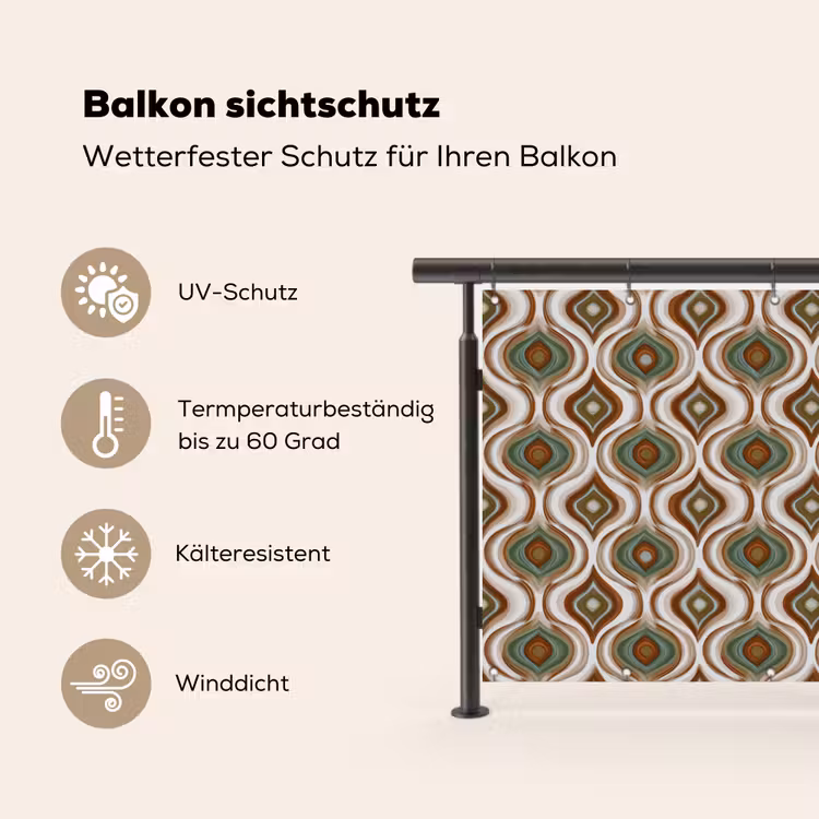 Motief - Patroon - Kleurrijk Balkonbeschermer Duitsland klein 596 -specs