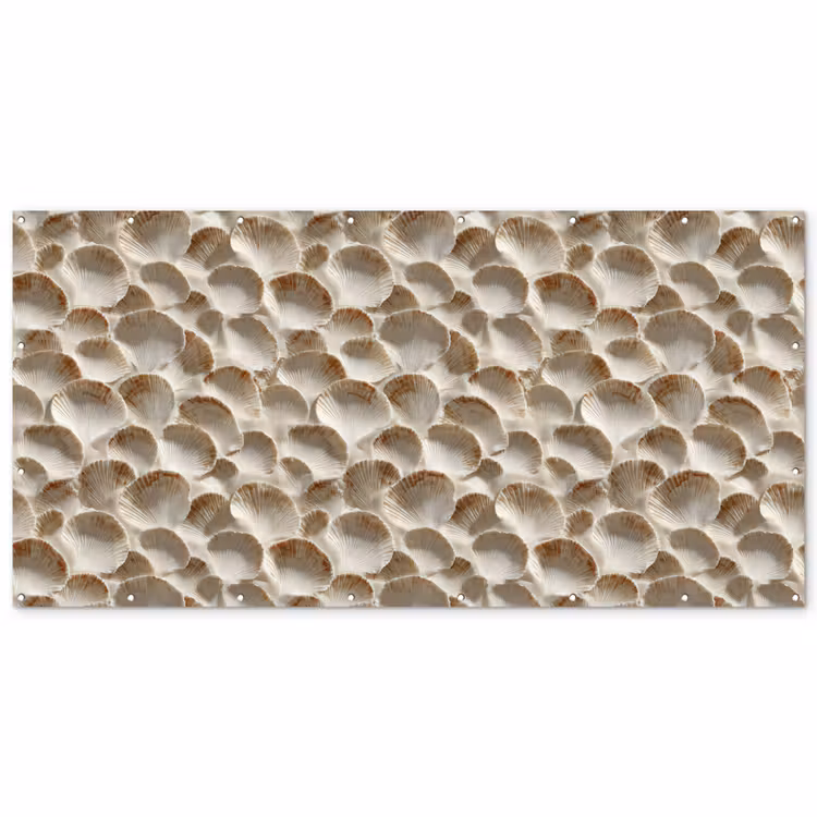 Schelpen - Waaiervorm - Wit Balkonbeschermer Duitsland klein 596 -zz_3d