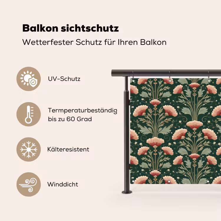 Patroon - Botanisch - Kleurrijk Balkonbeschermer Duitsland klein 596 -specs