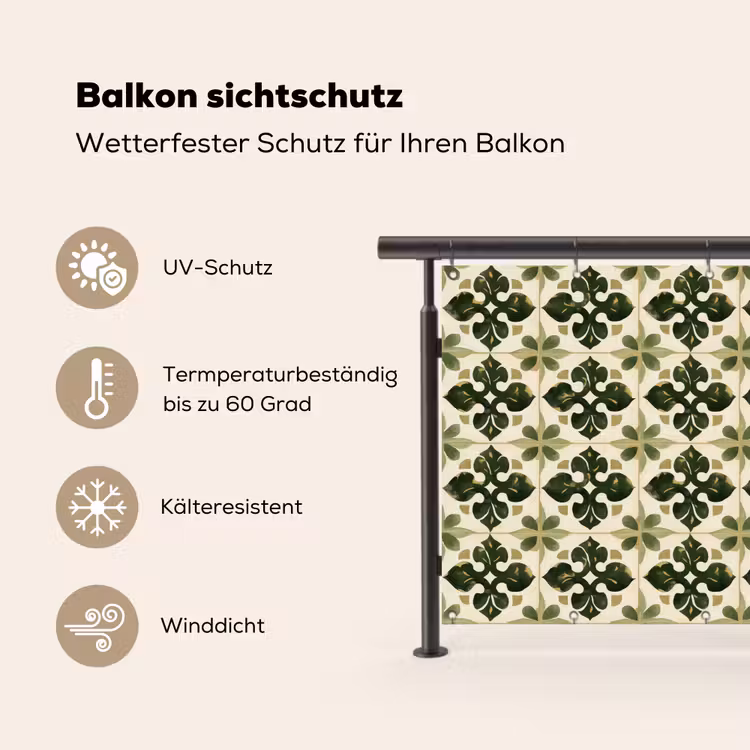 Patroon - Tegel - Groen Balkonbeschermer Duitsland klein 596 -specs