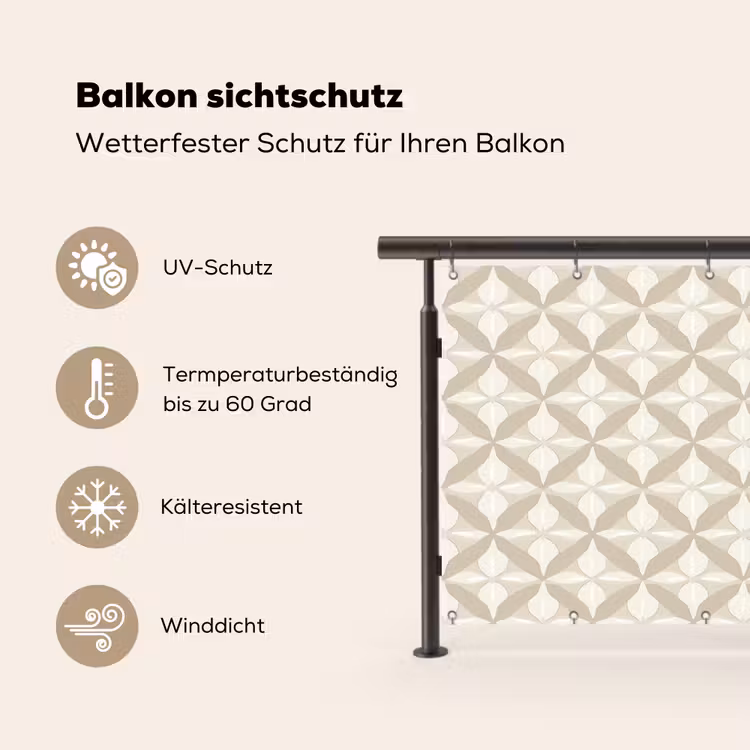 Patroon - Klassiek - Beige Balkonbeschermer Duitsland klein 596 -specs