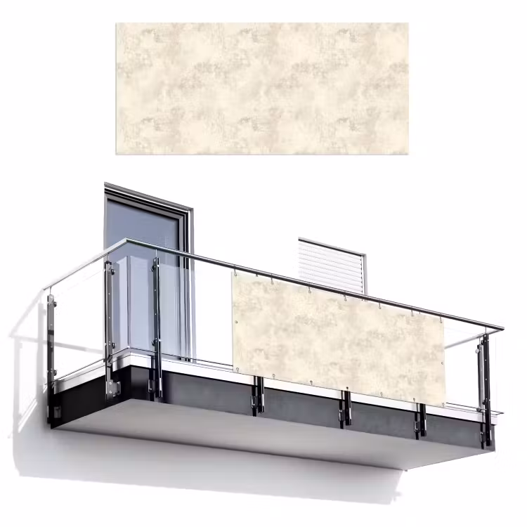 Patroon - Organisch - Beige Balkonbeschermer Duitsland klein 596 -3d