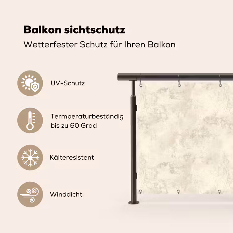 Patroon - Organisch - Beige Balkonbeschermer Duitsland klein 596 -specs