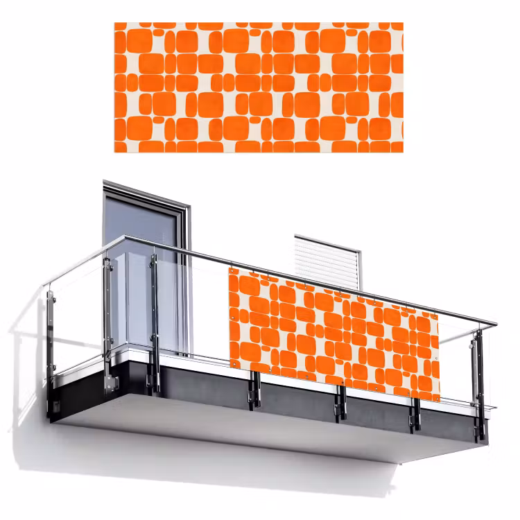 Patroon - Retro - Oranje Balkonbeschermer Duitsland klein 596 -3d