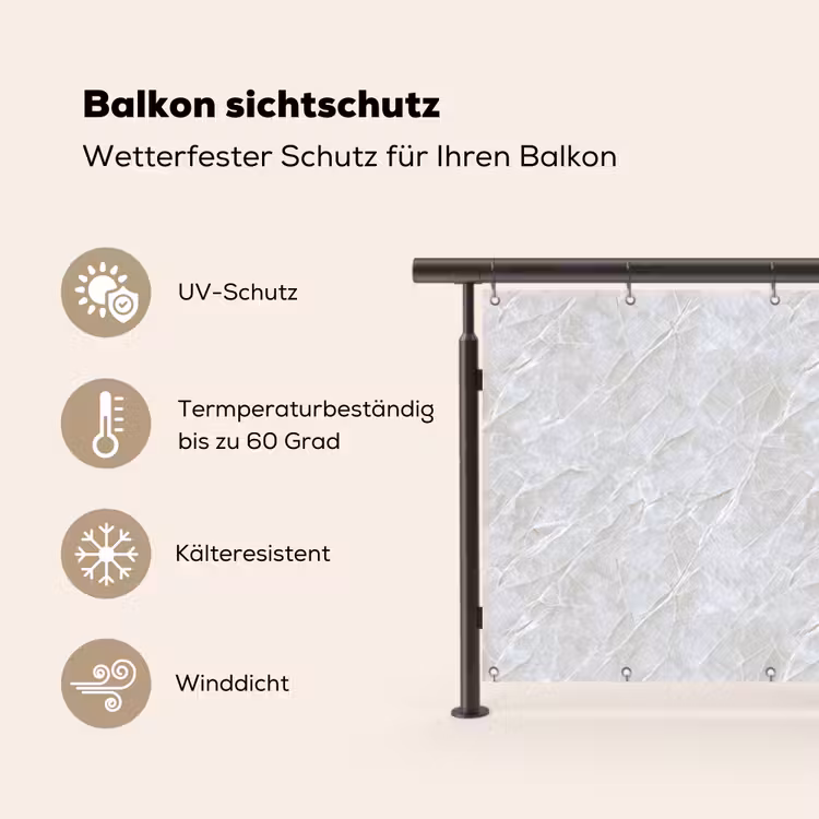 Oppervlakte - Textuur - Grijs Balkonbeschermer Duitsland klein 596 -specs