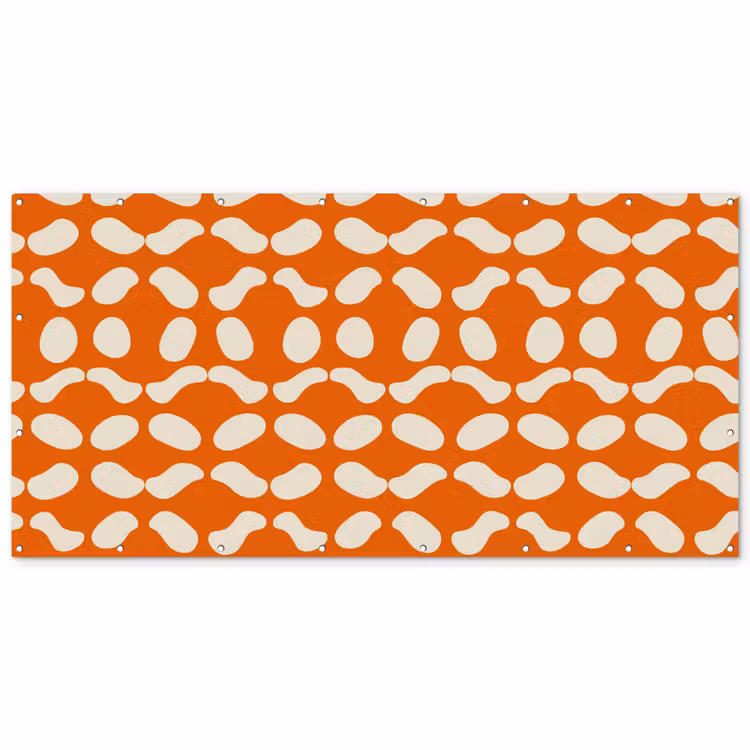 Oranje - Organische vormen - Wit Balkonbeschermer Duitsland klein 596 -zz_3d