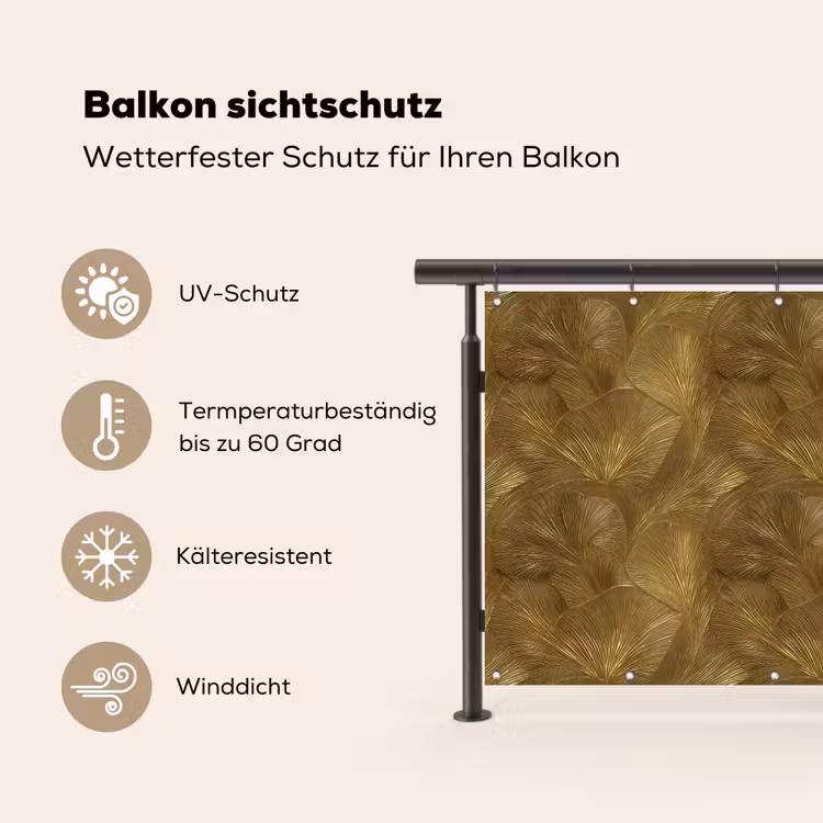 Organisch - Lijnen - Goud Balkonbeschermer Duitsland klein 596 -specs