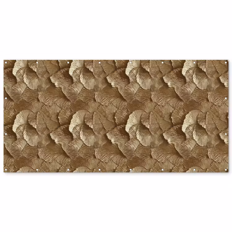 Organisch - Patroon - Bladeren - Goud Balkonbeschermer Duitsland klein 596 -zz_3d