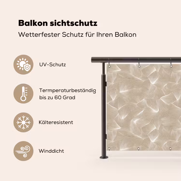 Organisch - Textuur - Beige Balkonbeschermer Duitsland klein 596 -specs
