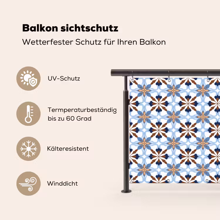 Ornament - Tegel - Kleurrijk Balkonbeschermer Duitsland klein 596 -specs