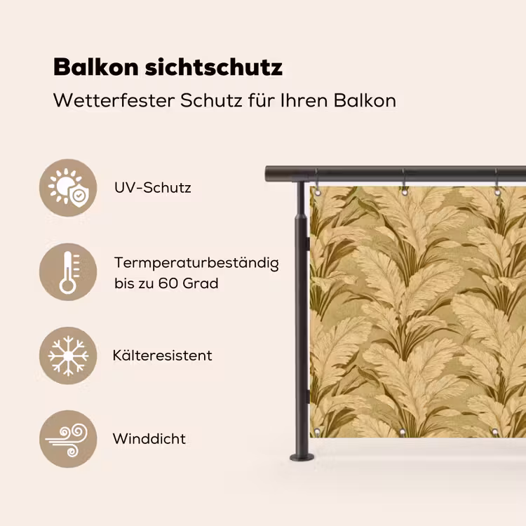 Palmbladeren - Klassiek - Groen Balkonbeschermer Duitsland klein 596 -specs