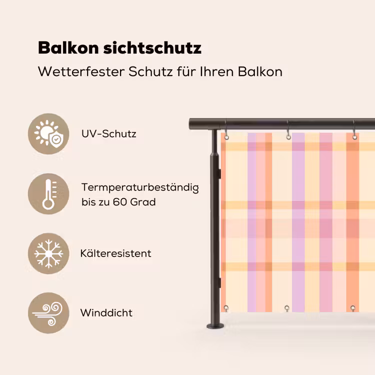 Pastel - uitpatroon - Geometrisch Balkonbeschermer Duitsland klein 596 -specs
