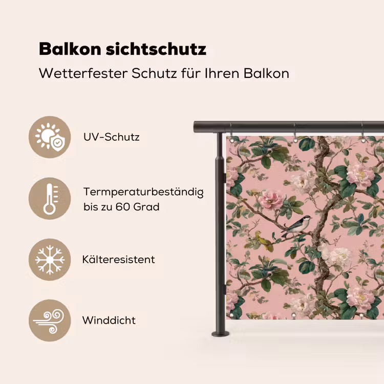 Pioenrozen - Botanisch - Vogel Balkonbeschermer Duitsland klein 596 -specs