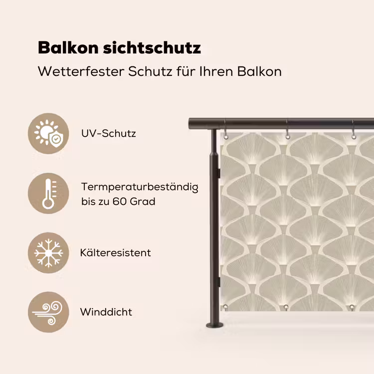 Paneel - Ginkgo - Zand Balkonbeschermer Duitsland klein 596 -specs