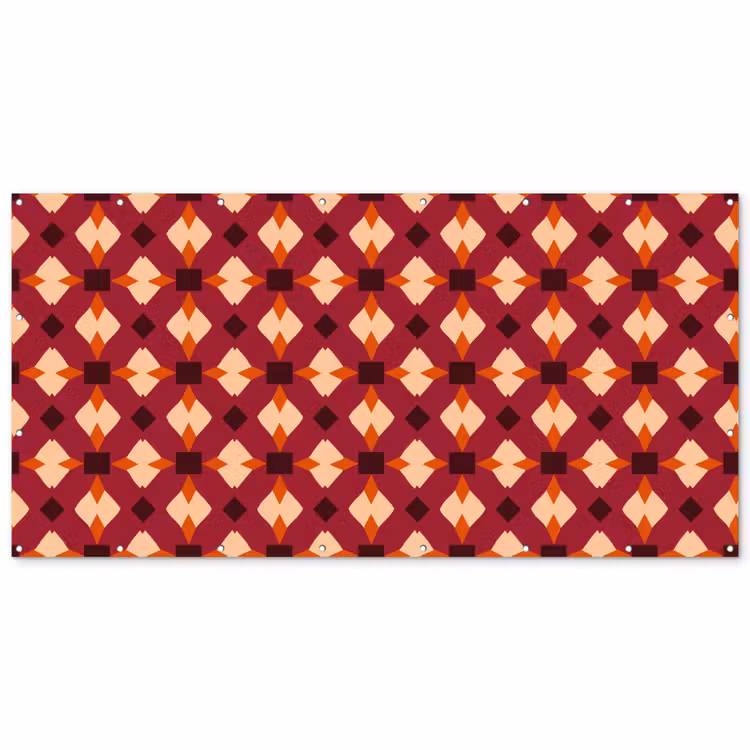 Retro - Patroon - Kleurrijk Balkonbeschermer Duitsland klein 596 -zz_3d