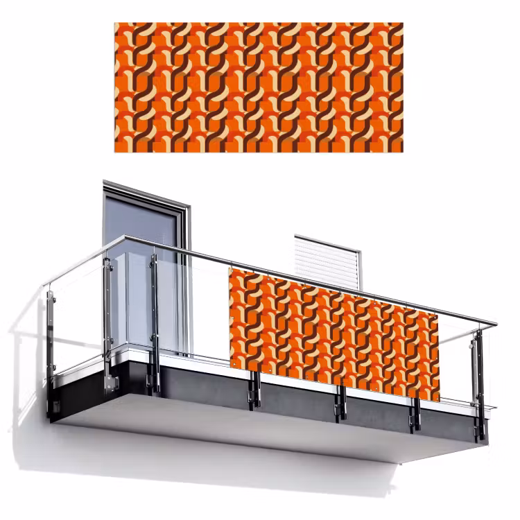 Retro - Modern - Kleurrijk Balkonbeschermer Duitsland klein 596 -3d