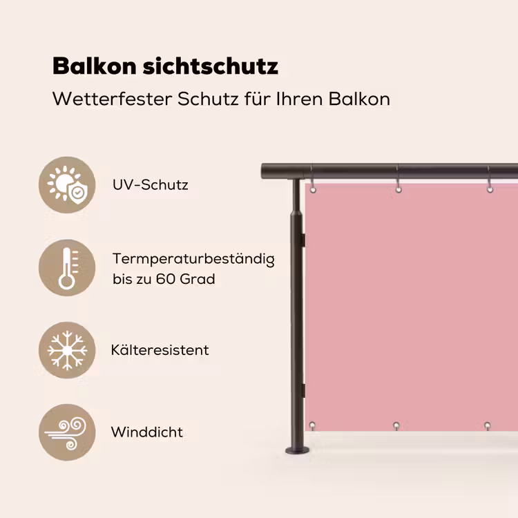 Roze - Kleuren - Interieur - Effen - Kleur Balkonbeschermer Duitsland klein 596 -specs