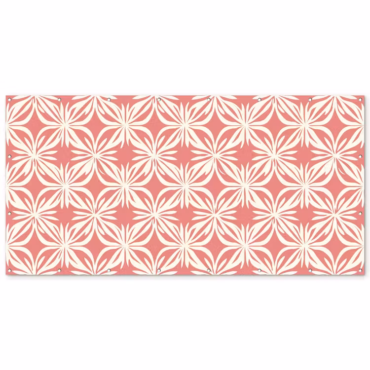 Roze - Bloemenmotief - Wit - Modern Balkonbeschermer Duitsland klein 596 -zz_3d