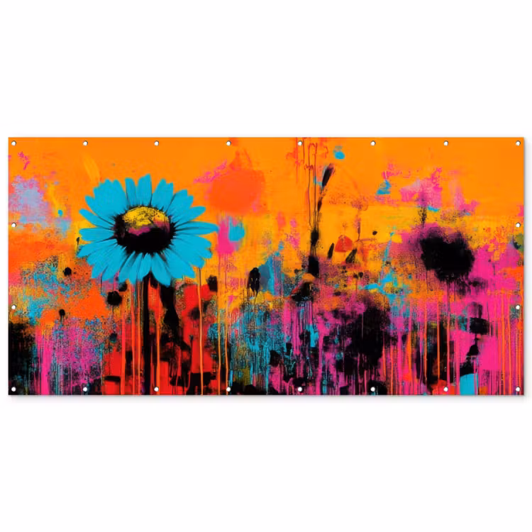 Zonnebloemen - Abstract - Oranje Balkonbeschermer Duitsland klein -zz_3d
